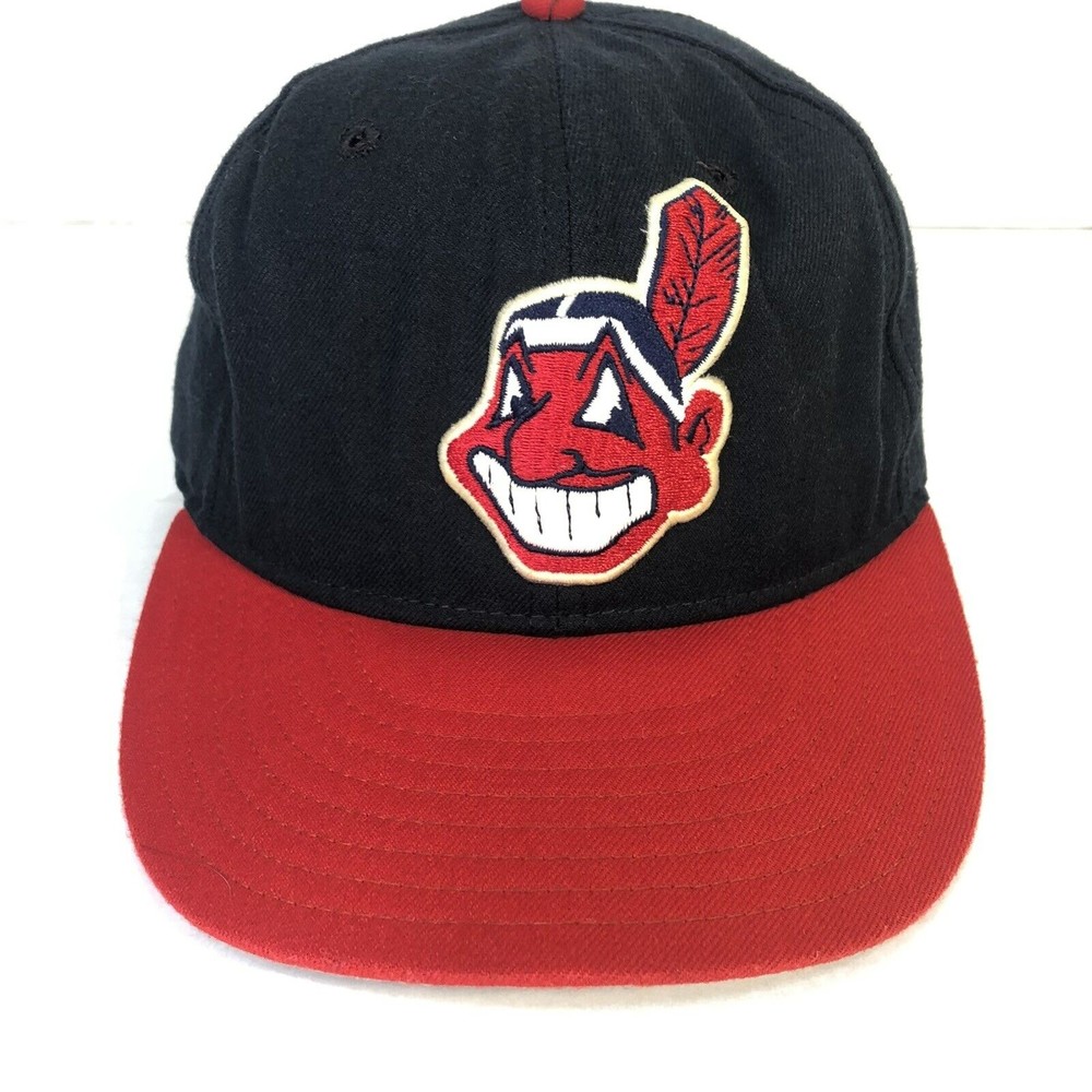 Vintage Cleveland Indians New Era Hat Pro Model USA Chief Wahoo Fitted Sz 7 1/4